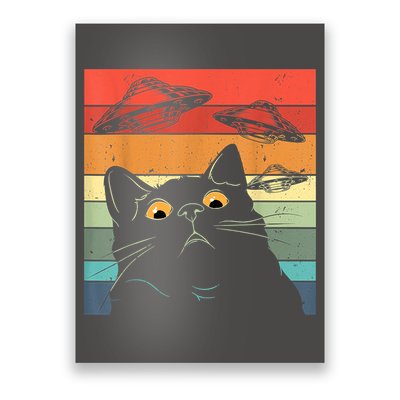 Funny Cat Tee, Galaxy Cat Spaceship Alien Cat UFO Poster