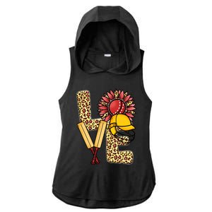 Funny Cricket T Shirts Plus Size, Love Cricket Leopard Sunflower Sports Ball Ladies PosiCharge Tri-Blend Wicking Draft Hoodie Tank