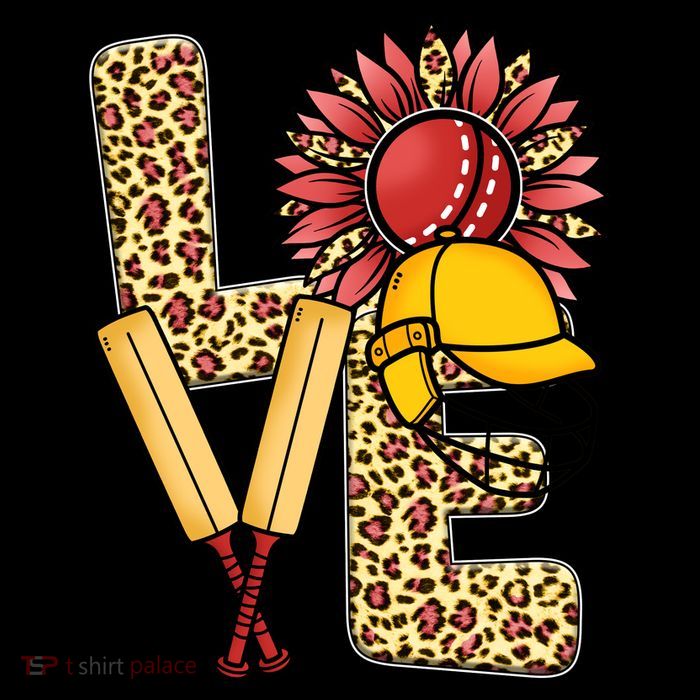 Funny Cricket T Shirts Plus Size, Love Cricket Leopard Sunflower Sports Ball Tall T-Shirt