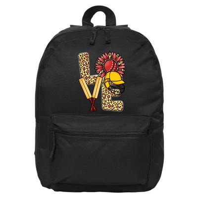 Funny Cricket T Shirts Plus Size, Love Cricket Leopard Sunflower Sports Ball 16 in Basic Backpack
