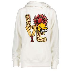 Funny Cricket T Shirts Plus Size, Love Cricket Leopard Sunflower Sports Ball Womens Funnel Neck Pullover Hood