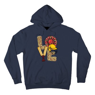 Funny Cricket T Shirts Plus Size, Love Cricket Leopard Sunflower Sports Ball Hoodie