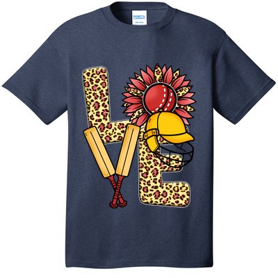 Funny Cricket T Shirts Plus Size, Love Cricket Leopard Sunflower Sports Ball T-Shirt