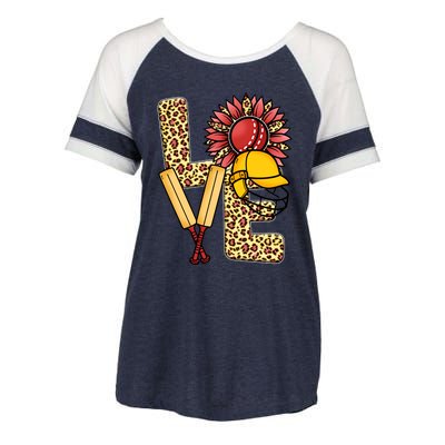 Funny Cricket T Shirts Plus Size, Love Cricket Leopard Sunflower Sports Ball Enza Ladies Jersey Colorblock Tee