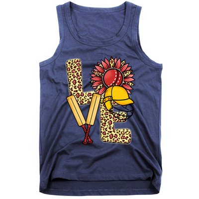 Funny Cricket T Shirts Plus Size, Love Cricket Leopard Sunflower Sports Ball Tank Top