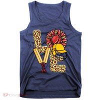Funny Cricket T Shirts Plus Size, Love Cricket Leopard Sunflower Sports Ball Tank Top