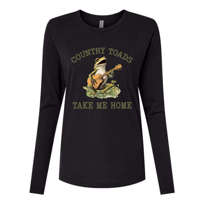 Funny Country Toads Take Me Home Vintage Graphic Womens Cotton Relaxed Long Sleeve T-Shirt