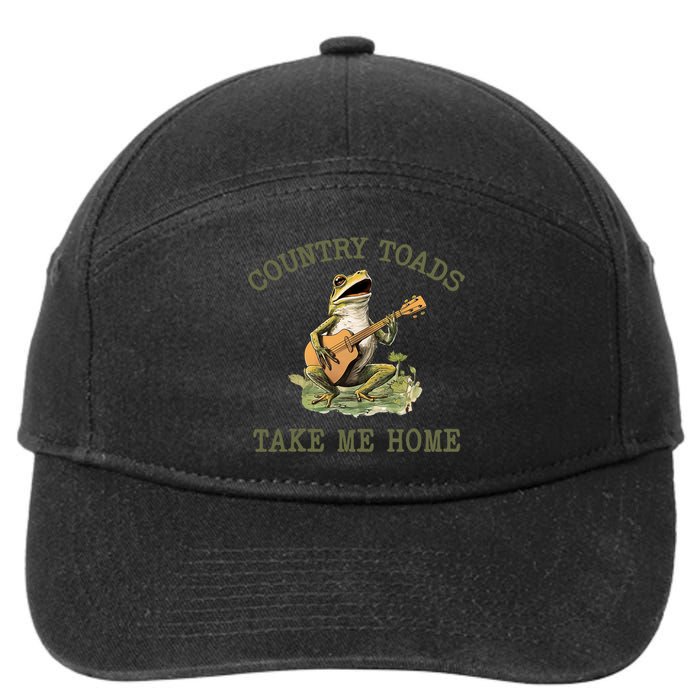 Funny Country Toads Take Me Home Vintage Graphic 7-Panel Snapback Hat