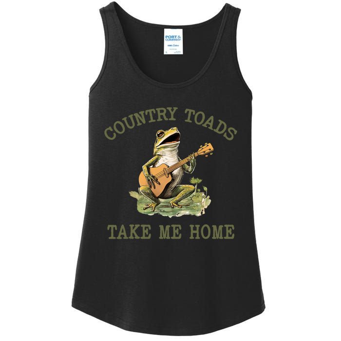 Funny Country Toads Take Me Home Vintage Graphic Ladies Essential Tank