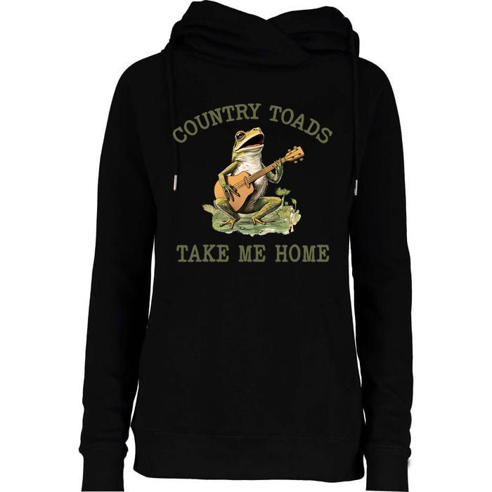 Funny Country Toads Take Me Home Vintage Graphic Womens Funnel Neck Pullover Hood