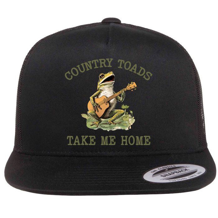 Funny Country Toads Take Me Home Vintage Graphic Flat Bill Trucker Hat