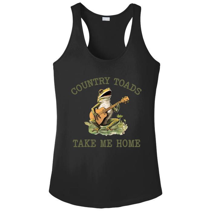 Funny Country Toads Take Me Home Vintage Graphic Ladies PosiCharge Competitor Racerback Tank