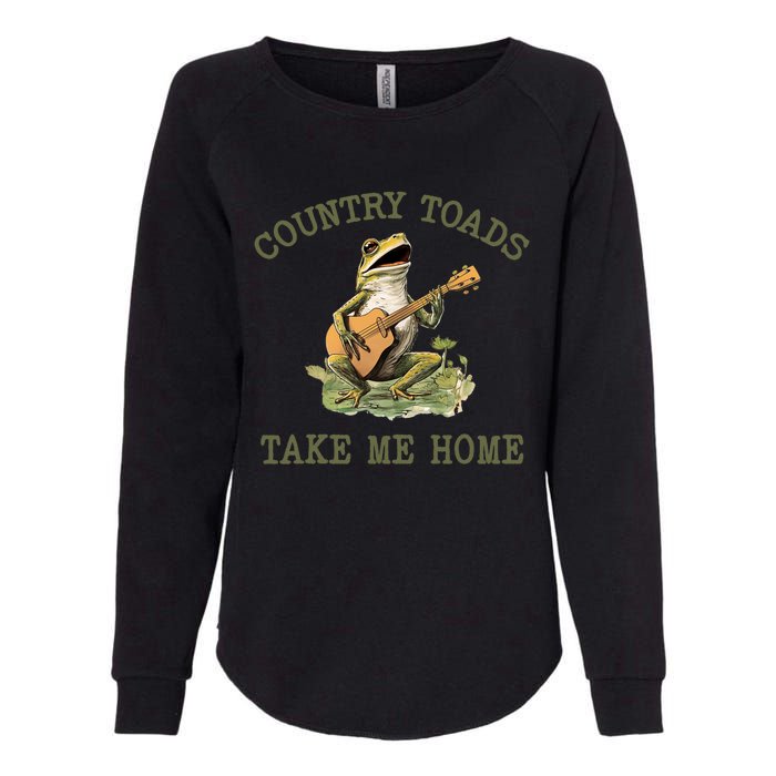 Funny Country Toads Take Me Home Vintage Graphic Womens California Wash Sweatshirt