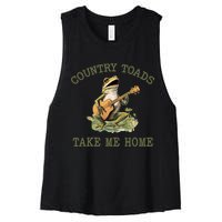 Funny Country Toads Take Me Home Vintage Graphic Women's Racerback Cropped Tank