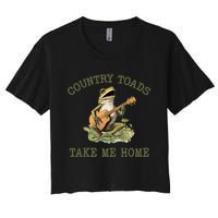 Funny Country Toads Take Me Home Vintage Graphic Women's Crop Top Tee