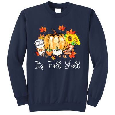 Funny Cute Thanksgiving It's Fall Yall Pumpkin Leopard Autumn Sweatshirt