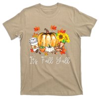 Funny Cute Thanksgiving It's Fall Yall Pumpkin Leopard Autumn T-Shirt