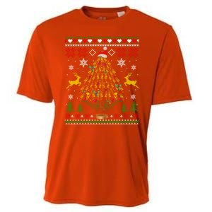 Funny Christmas Trombone Player Gifts Xmas Tree Ugly Cooling Performance Crew T-Shirt