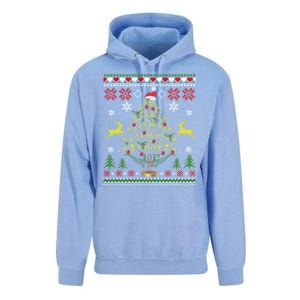 Funny Christmas Trombone Player Gifts Xmas Tree Ugly Unisex Surf Hoodie