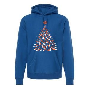 Fox Christmas Tree Fox Xmas Tree Premium Hoodie