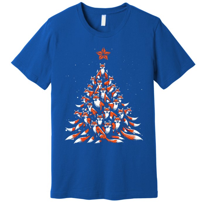 Fox Christmas Tree Fox Xmas Tree Premium T-Shirt