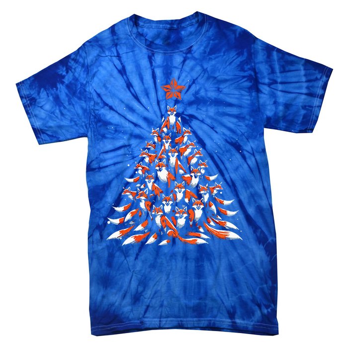 Fox Christmas Tree Fox Xmas Tree Tie-Dye T-Shirt