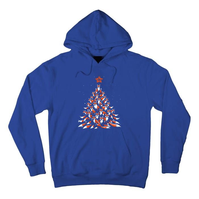 Fox Christmas Tree Fox Xmas Tree Tall Hoodie