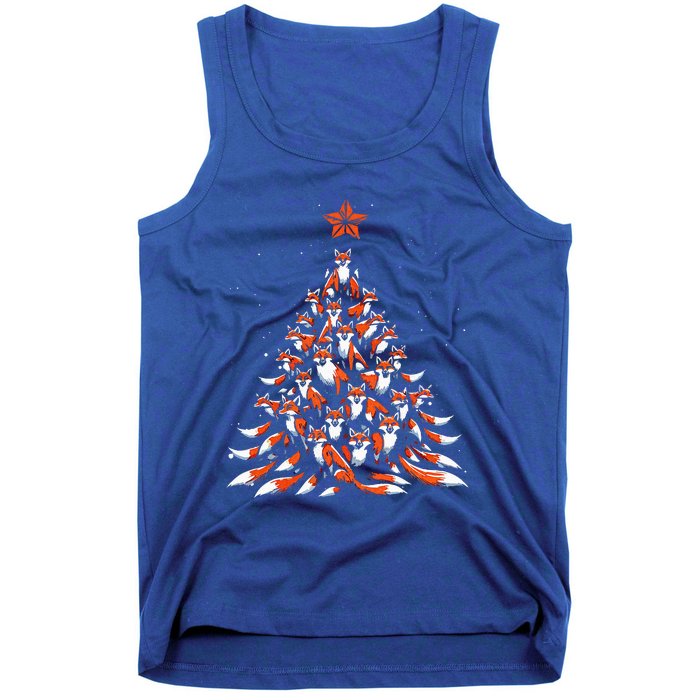 Fox Christmas Tree Fox Xmas Tree Tank Top