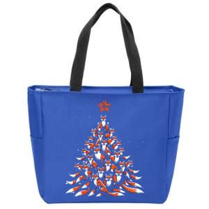 Fox Christmas Tree Fox Xmas Tree Zip Tote Bag