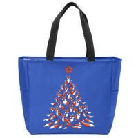 Fox Christmas Tree Fox Xmas Tree Zip Tote Bag