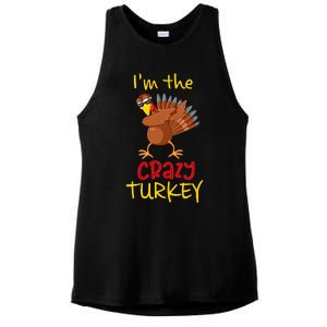 Funny Crazy Turkey Matching Family Group Thanksgiving Party Ladies PosiCharge Tri-Blend Wicking Tank