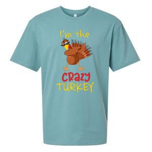 Funny Crazy Turkey Matching Family Group Thanksgiving Party Sueded Cloud Jersey T-Shirt