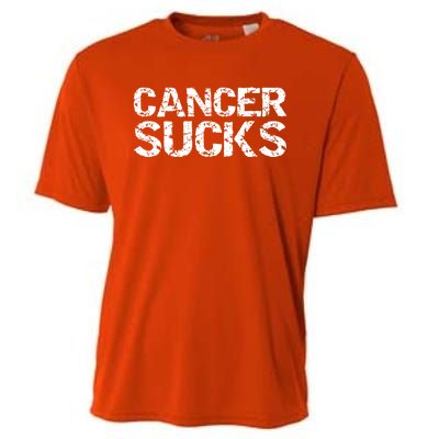 Funny Cancer Treatt Patient Gift Encouraging Cancer Sucks Cute Gift Cooling Performance Crew T-Shirt