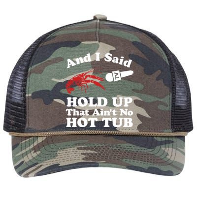 Funny Crawfish That AinT No Hot Tub Cajun Boil Mardi Gras Retro Rope Trucker Hat Cap