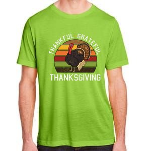 Funny Cute Thankful Grateful Thanksgiving Day Retro Turkey Fall Autumn Gift Adult ChromaSoft Performance T-Shirt