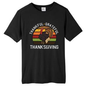 Funny Cute Thankful Grateful Thanksgiving Day Retro Turkey Fall Autumn Gift Tall Fusion ChromaSoft Performance T-Shirt