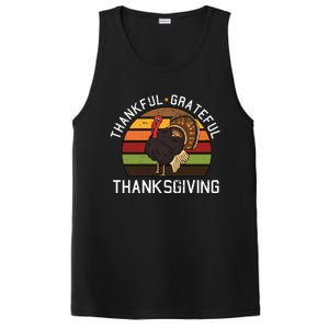 Funny Cute Thankful Grateful Thanksgiving Day Retro Turkey Fall Autumn Gift PosiCharge Competitor Tank