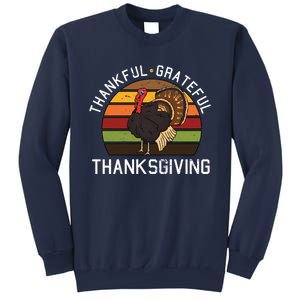 Funny Cute Thankful Grateful Thanksgiving Day Retro Turkey Fall Autumn Gift Sweatshirt