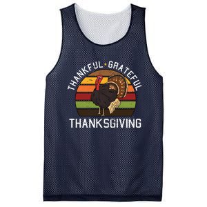 Funny Cute Thankful Grateful Thanksgiving Day Retro Turkey Fall Autumn Gift Mesh Reversible Basketball Jersey Tank