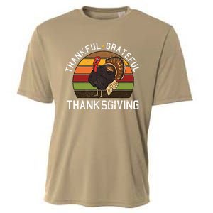 Funny Cute Thankful Grateful Thanksgiving Day Retro Turkey Fall Autumn Gift Cooling Performance Crew T-Shirt