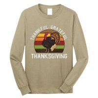 Funny Cute Thankful Grateful Thanksgiving Day Retro Turkey Fall Autumn Gift Long Sleeve Shirt