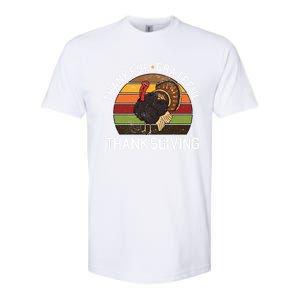 Funny Cute Thankful Grateful Thanksgiving Day Retro Turkey Fall Autumn Gift Softstyle CVC T-Shirt