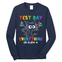 Funny Cat Test Day It's Fine I'm Fine Everything Is Fine Long Sleeve Shirt