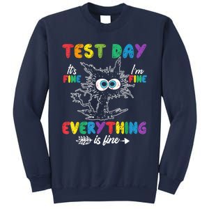 Funny Cat Test Day It's Fine I'm Fine Everything Is Fine Sweatshirt