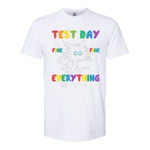 Funny Cat Test Day It's Fine I'm Fine Everything Is Fine Softstyle CVC T-Shirt