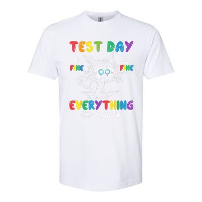 Funny Cat Test Day It's Fine I'm Fine Everything Is Fine Softstyle CVC T-Shirt