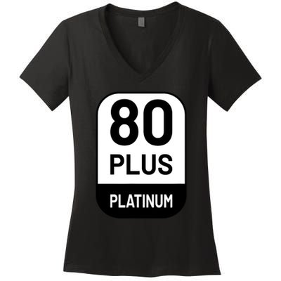Funny Computer Tech Power Supply Novelty Designed Women's V-Neck T-Shirt