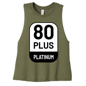 Funny Computer Tech Power Supply Novelty Designed Women's Racerback Cropped Tank