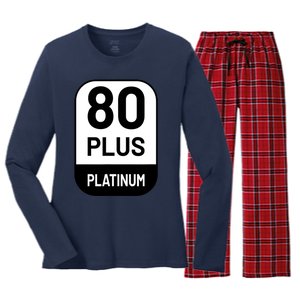 Funny Computer Tech Power Supply Novelty Designed Women's Long Sleeve Flannel Pajama Set 