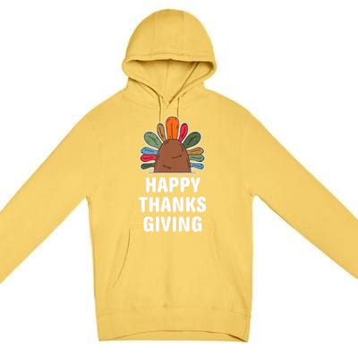 Funny Cute Thankful Happy Thanksgiving Autumn Fall Premium Pullover Hoodie